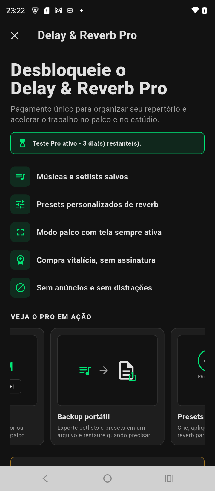 Tela de compra única Pro Lifetime